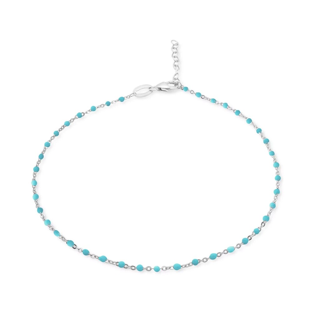 Giani Bernini Enamel Bead Ankle Bracelet in Sterling Silver, 9"+1" Extender